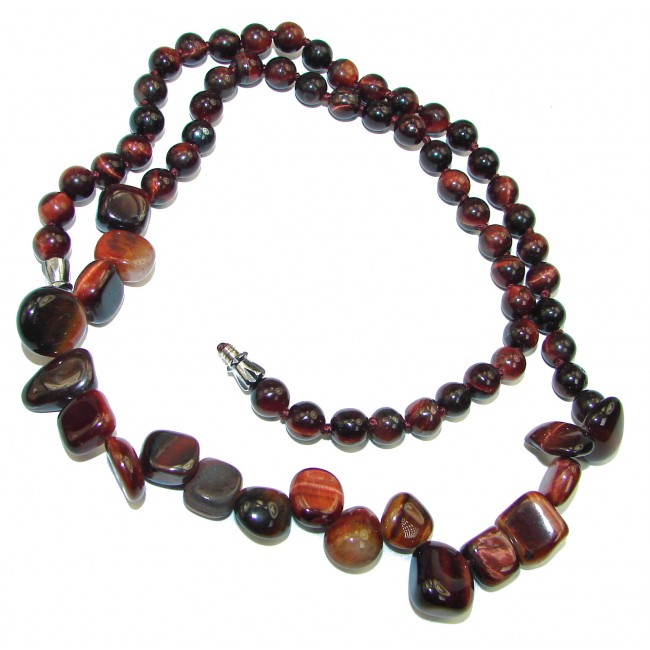 38.9 grams Rare Unusual Natural Tigers Eye Beads NECKLACE