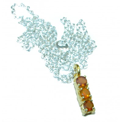 Golden Topaz 14K Gold over .925 Sterling Silver handcrafted Statement necklace