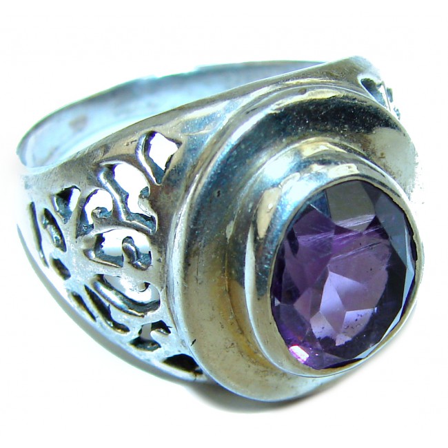 African Amethyst .925 Sterling Silver HANDCRAFTED Ring size 9 1/4