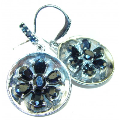 Very Unique Sapphire .925 Sterling Silver handcrafted earrings