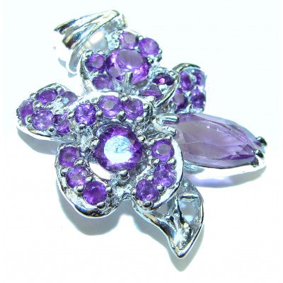 Victorian Design Amethyst .925 Sterling Silver handcrafted Pendant
