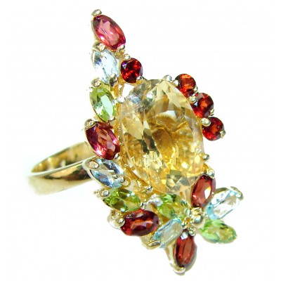 Summer Time Citrine 14K Gold over .925 Sterling Silver handcrafted RING SIZE 9