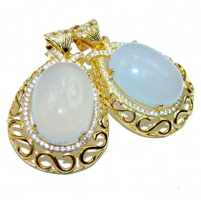 Spectacular Aquamarine 14K Gold over .925 Sterling Silver handmade earrings