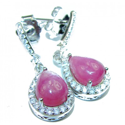 Real Beauty Ruby .925 Sterling Silver handcrafted earrings