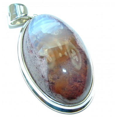 88.5 CARAT Natural Mexican Fire Opal .925 Sterling Silver handmade Pendant