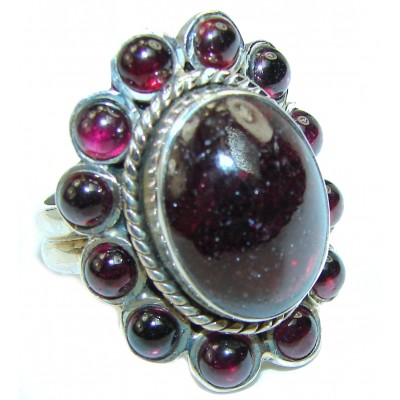 Authentic Garnet .925 Sterling Silver Ring size 8