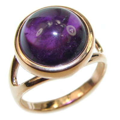 Purple African Amethyst 14K Gold over .925 Sterling Silver HANDCRAFTED Ring size 6 3/4