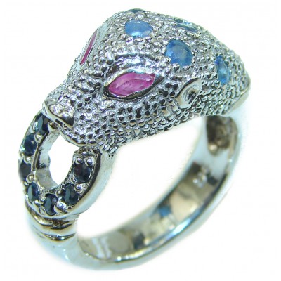 Luxurious Panther .925 Sterling Silver handcrafted Statement Ring size 8 1/4