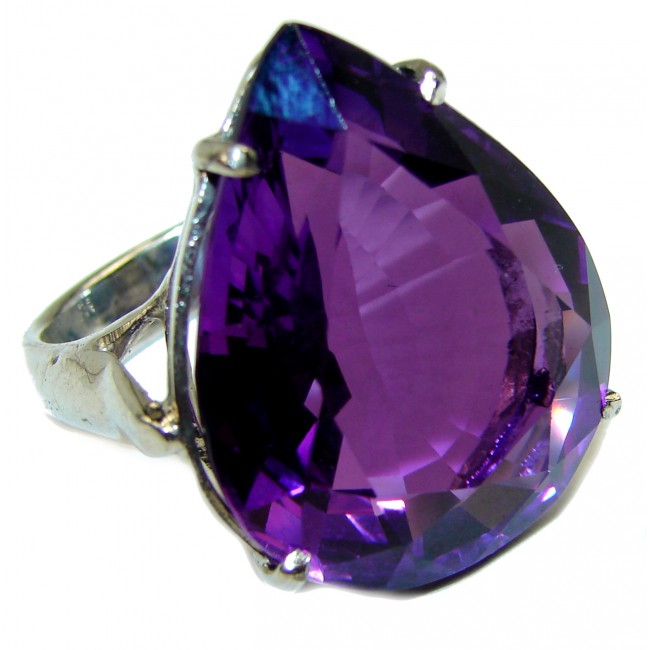 Pure Energy Amethyst .925 Sterling Silver HANDCRAFTED Ring size 8