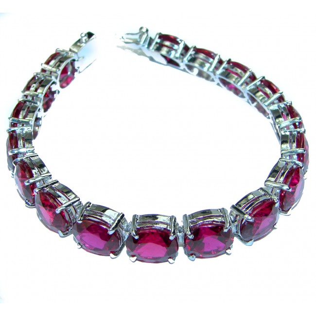 Spectacular Red Topaz .925 Sterling Silver handmade Bracelet
