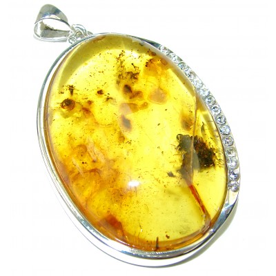 Natural Baltic Amber .925 Sterling Silver handmade Pendant
