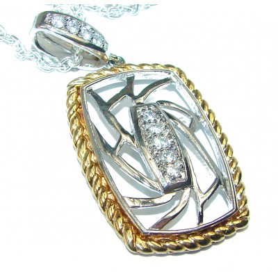 Exclusive White Topaz 14K Gold over .925 Sterling Silver necklace
