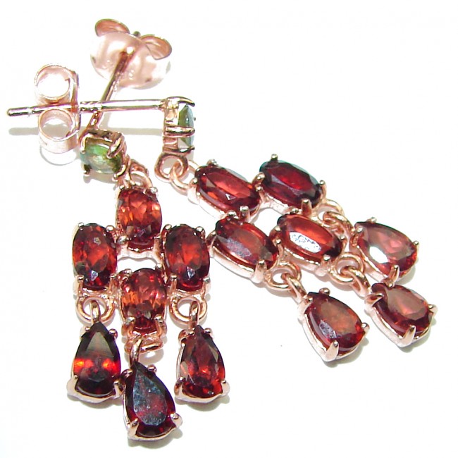 Authentic Garnet 14K Gold over .925 Sterling Silver handcrafted earrings