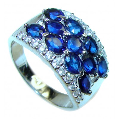 Blue Treasure 9.5 carat authentic Kyanite .925 Sterling Silver Statement Ring size 6 3/4