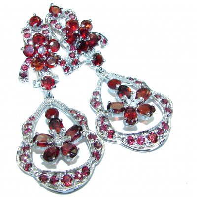 Red Carpet style authentic Garnet .925 Sterling Silver earrings