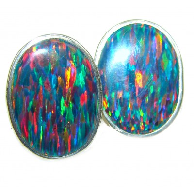 Precious Doublet Opal .925 Sterling Silver handmade earrings