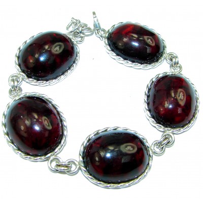 Beautiful Cherry Amber .925 Sterling Silver handcrafted Bracelet