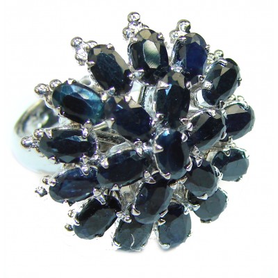 Authentic Sapphire .925 Sterling Silver Statement Ring size 6