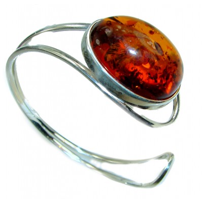 Genuine Polish Amber .925 Sterling Silver handamde Bracelet / Cuff