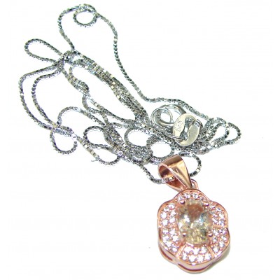Angel's Charm Morganite Rose Gold over .925 Sterling Silver handmade Necklaces
