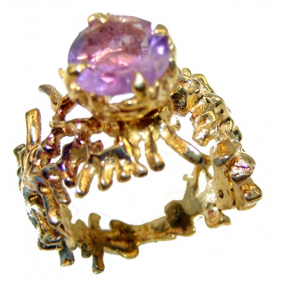 Purple Reef Amethyst 14K Gold over .925 Sterling Silver Ring size 7 3/4