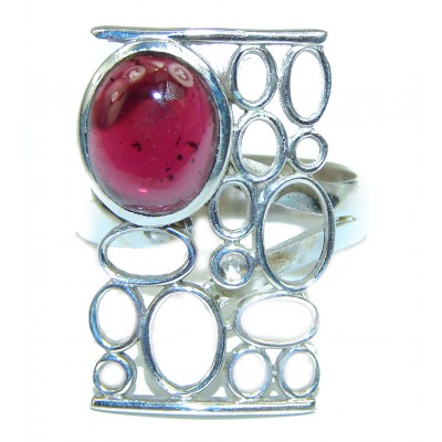 Authentic Garnet .925 Sterling Silver Ring size 7 adjustable