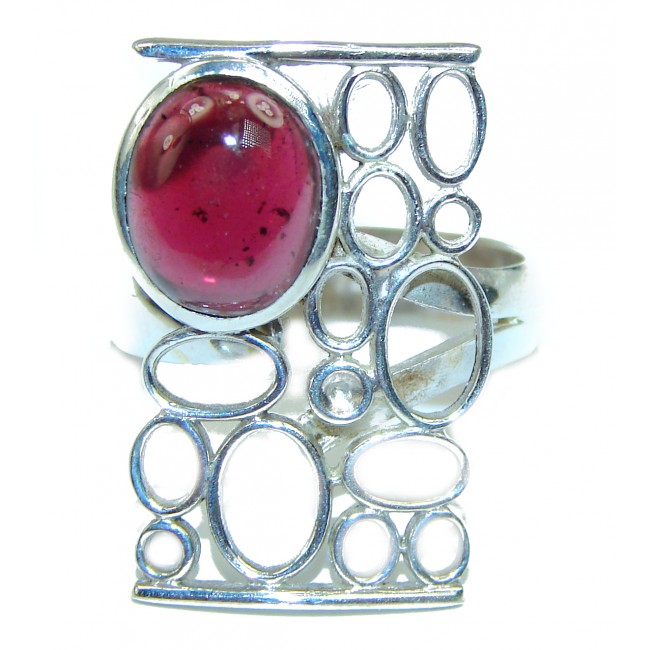 Authentic Garnet .925 Sterling Silver Ring size 7 adjustable