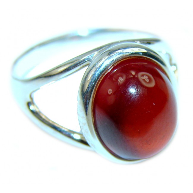 Incredible Authentic Hesonite Garnet .925 Sterling Silver Ring size 8