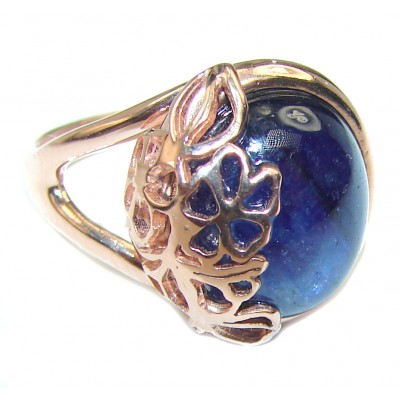 Blue Planet Beauty authentic Sapphire 14K Rose Gold over .925 Sterling Silver Ring size 7 1/4