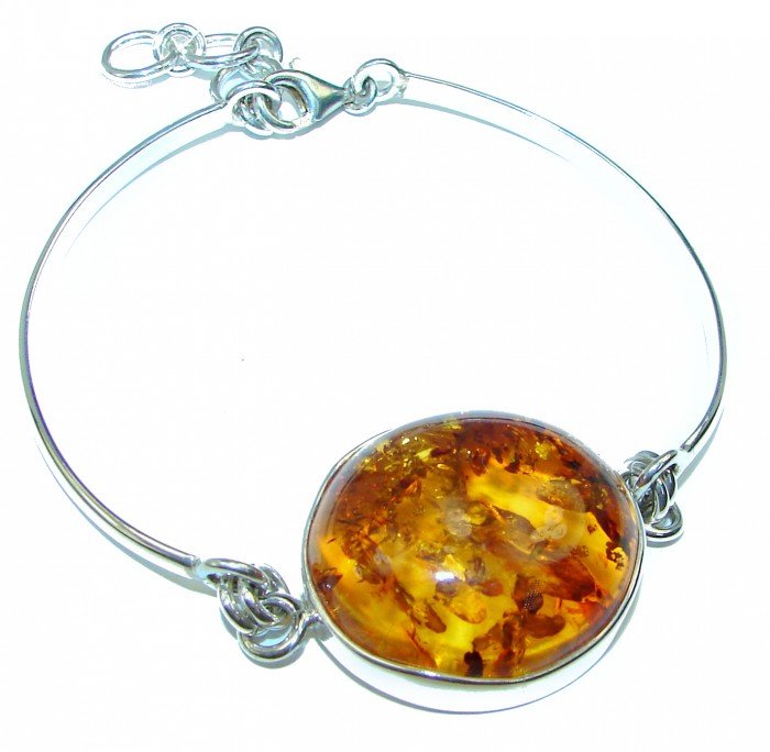 Genuine Baltic Amber .925 Sterling Silver handamde Bracelet