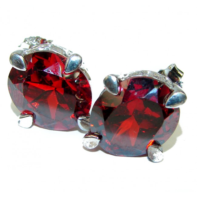 Incredible Deluxe Oval Red Topaz .925 Sterling Silver handcrafted earrings