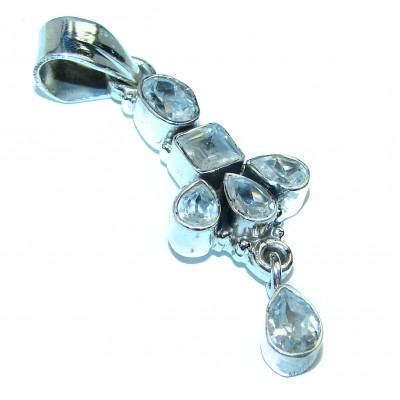 Spectacular White Topaz .925 Sterling Silver handcrafted Pendant