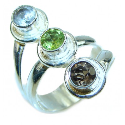 Authentic Multigem .925 Sterling Silver brilliantly handcrafted ring size 8