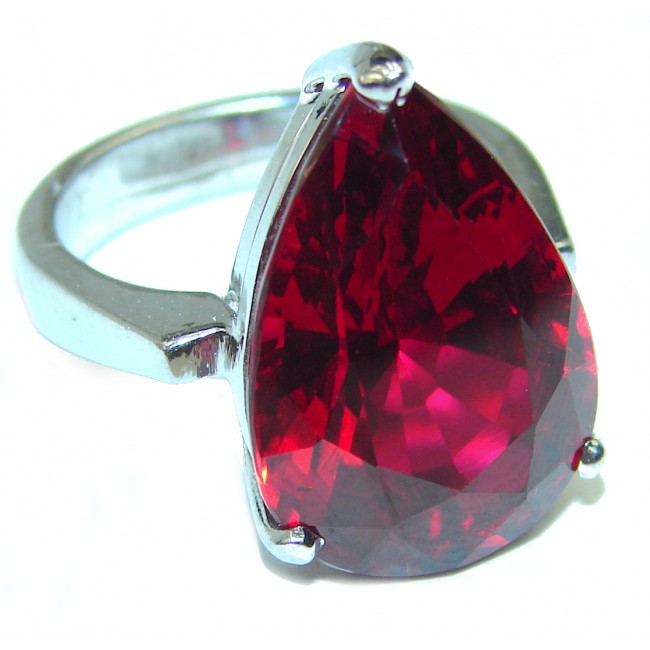Incredible Authentic Red Topaz .925 Sterling Silver Ring size 7 1/4