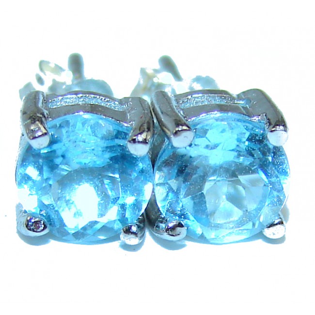 Swiss Blue Topaz .925 Sterling Silver handcrafted earrings