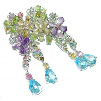 Purple Beauty Floral design Amethyst .925 Sterling Silver handcrafted earrings