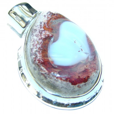 Spectacular 21.8 grams Natural Mexican Fire Opal .925 Sterling Silver handmade Pendant