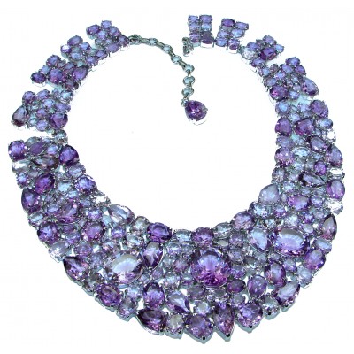 Purple Desire authentic Amethyst .925 Sterling Silver handcrafted necklace