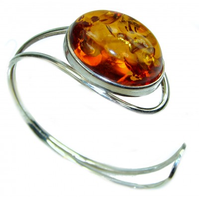 Genuine Polish Amber .925 Sterling Silver handamde Bracelet / Cuff
