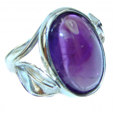 Genuine Amethyst .925 Sterling Silver Handcrafted Ring size 8 1/4