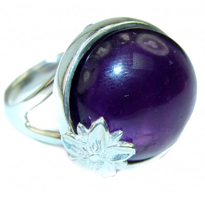 Genuine Amethyst .925 Sterling Silver Handcrafted Ring size 7 1/2