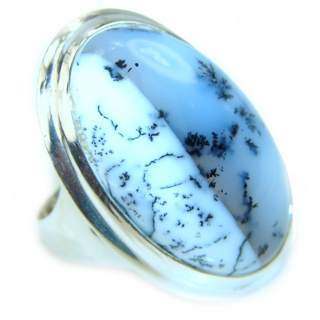 Top Quality Dendritic Agate .925 Sterling Silver handcrafted Ring s. 7 adjustable