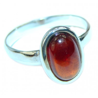 Incredible Authentic Hesonite Garnet .925 Sterling Silver Ring size 8 1/2