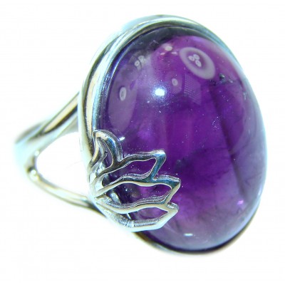 Genuine Amethyst .925 Sterling Silver Handcrafted Ring size 7 1/4