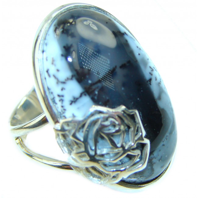Top Quality Dendritic Agate .925 Sterling Silver handcrafted Ring s. 6 adjustable