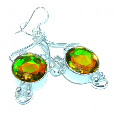 Juicy Rainbow Quartz .925 Sterling Silver handcrafted earrings