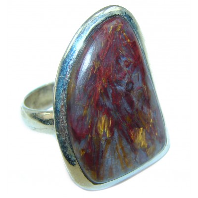 Jasper .925 Sterling Silver handcrafted ring s. 7 1/2