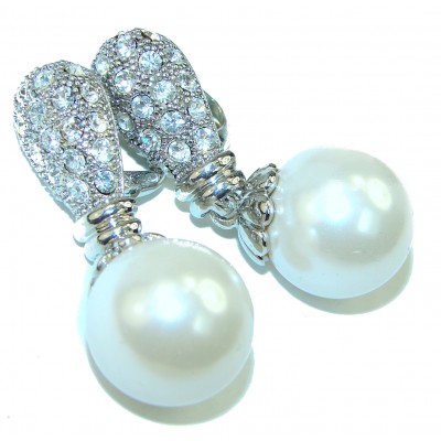 Exotic Beauty created Pearl .925 Sterling Silver handcrafted Earrings