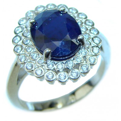 Great Beauty authentic Sapphire .925 Sterling Silver Ring size 6 1/4
