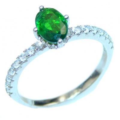 Special Chrome Diopside .925 Sterling Silver handmade ring s. 6 1/4